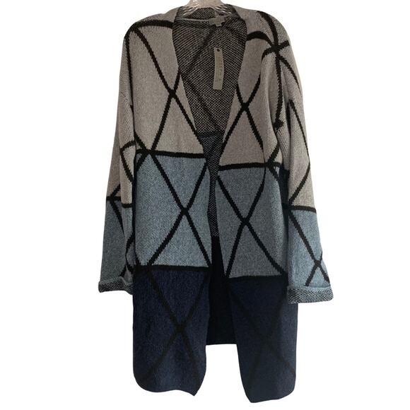 NWT Joseph A. Blue Combo Open Cardigan, Sz S - Picture 1 of 4